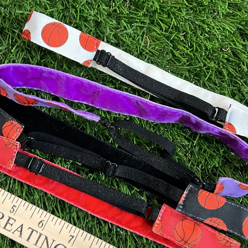 Girls Adjustable Basketball Print Headbands- 4
